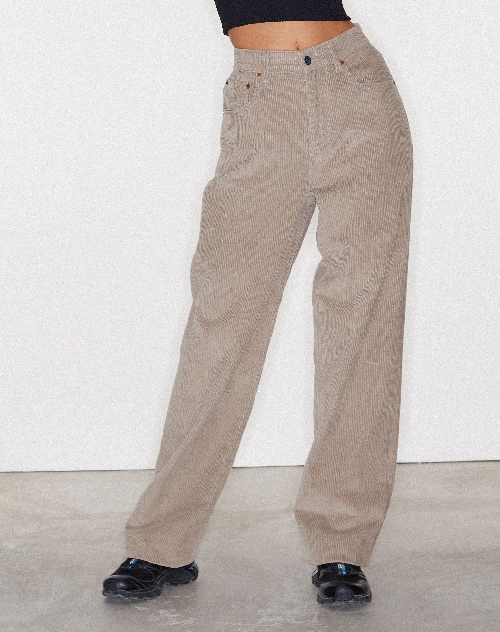 Parallel Jeans in Cord Smoke Grey