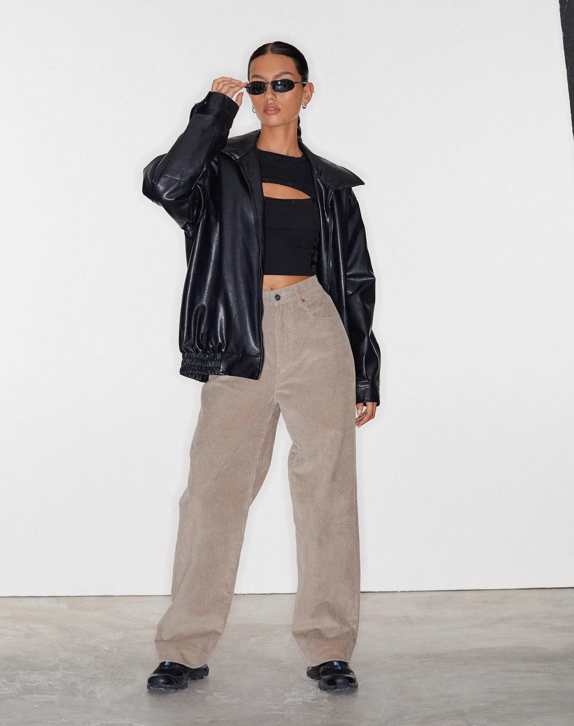 Parallel Jeans in Cord Smoke Grey