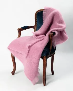 Peony Pink Mohair Chair Throw