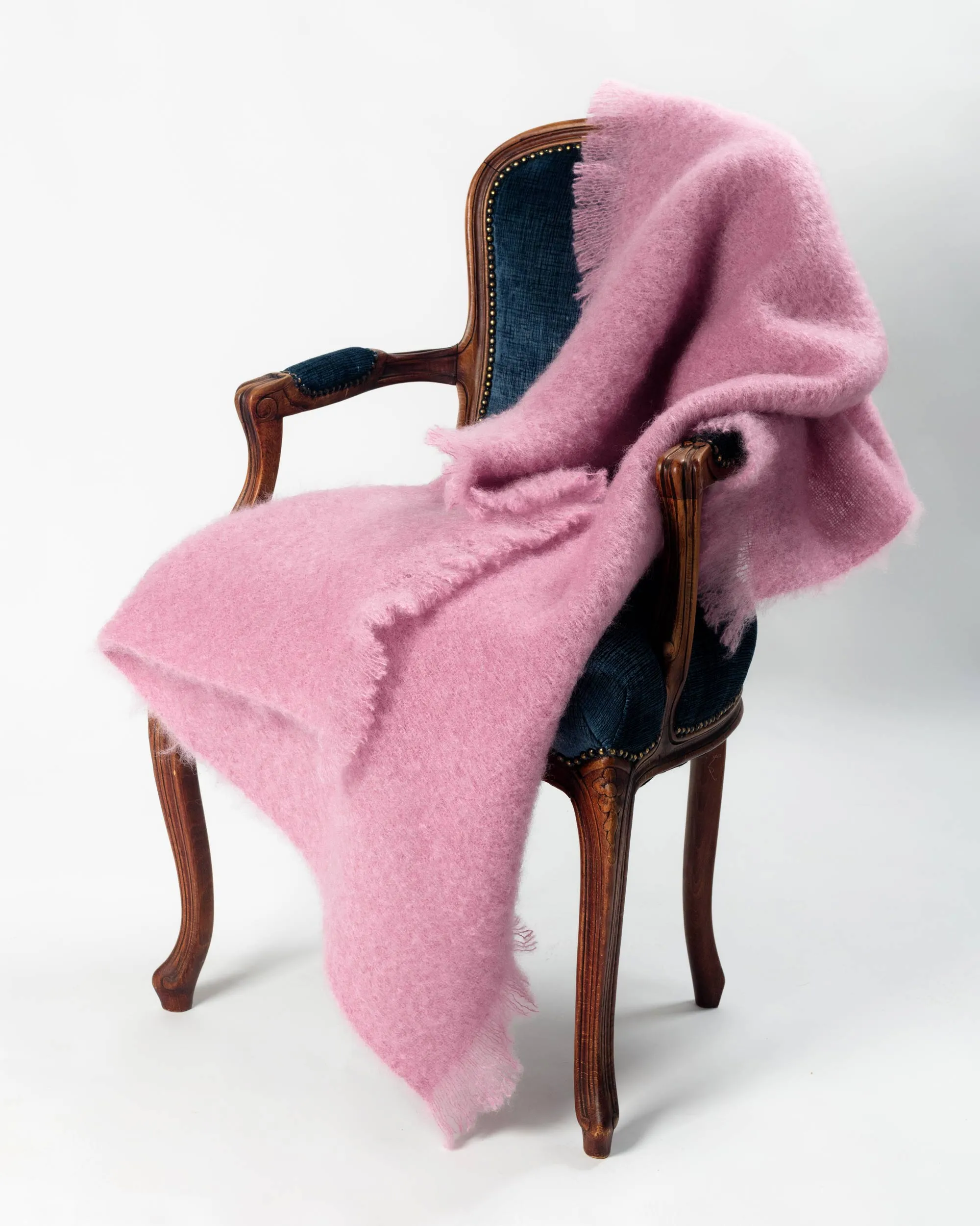 Peony Pink Mohair Chair Throw