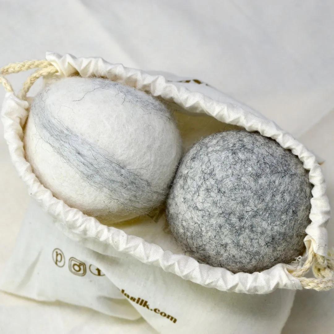 Reusable Wool Eco Dryer Balls-Set of 6- Hand felted 100% wool sheep