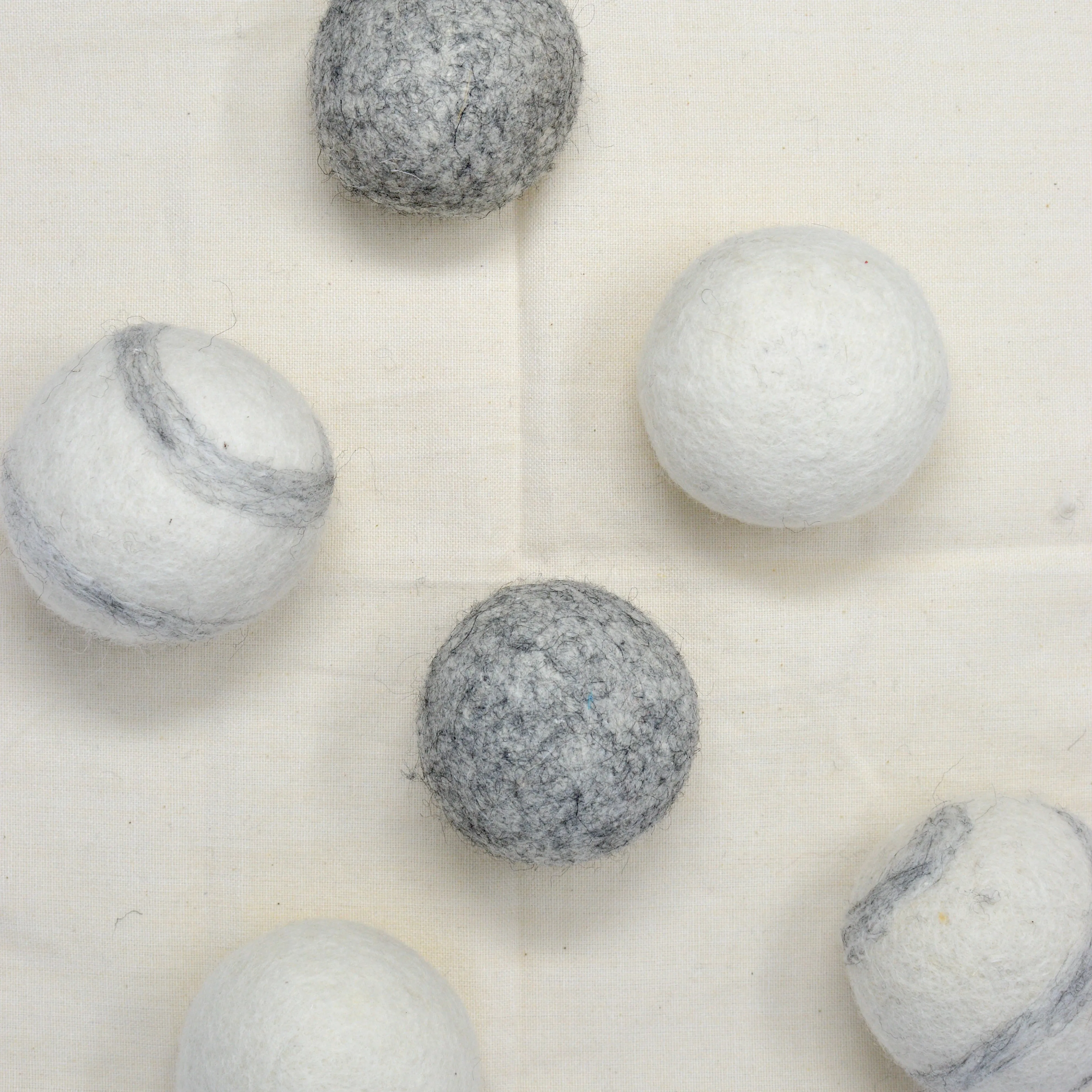 Reusable Wool Eco Dryer Balls-Set of 6- Hand felted 100% wool sheep