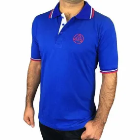Royal Arch Chapter Polo Shirt - Blue with Red Triple Tau Insignia
