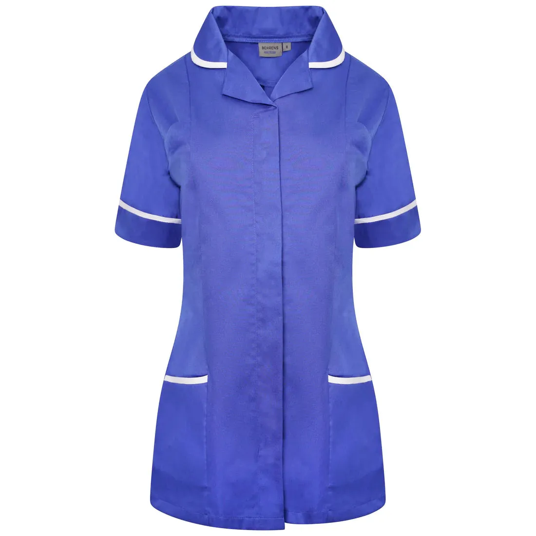 Royal Blue/White Contrast Ladies Tunic with Round Collar - NCLTPS