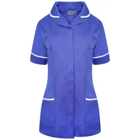 Royal Blue/White Contrast Ladies Tunic with Round Collar - NCLTPS