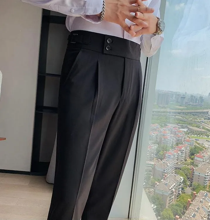 Signature Buttoned Gurkha Black colour Pants By Bwolves