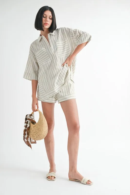 STRIPE OVERSIZED TUNIC TOP