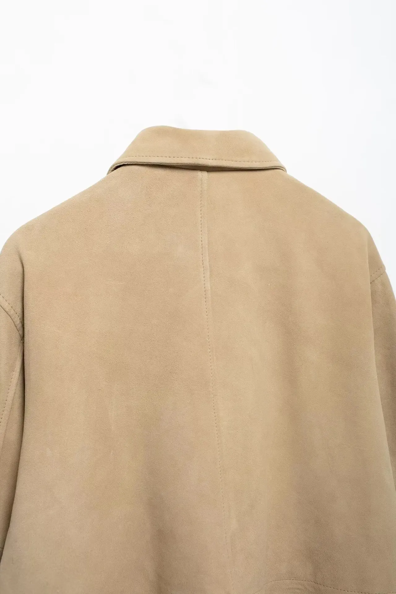 TAVIMART  -  Autumn New Solid Suede Cropped Jacket Women Long Sleeve Single Breasted Short Outerwear Casual Vintage Pocket Jackets Lady
