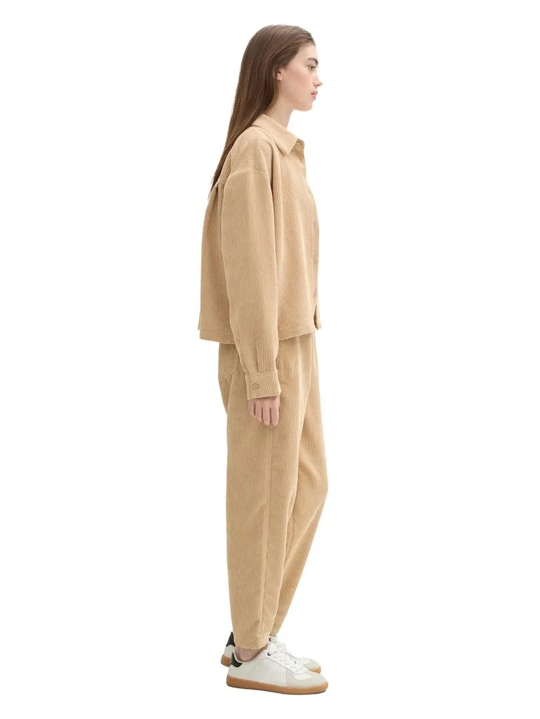 TOM TAILOR DENIM WOMEN EASY CORDUROY PANTS 21849 CARAMEL BEIGE