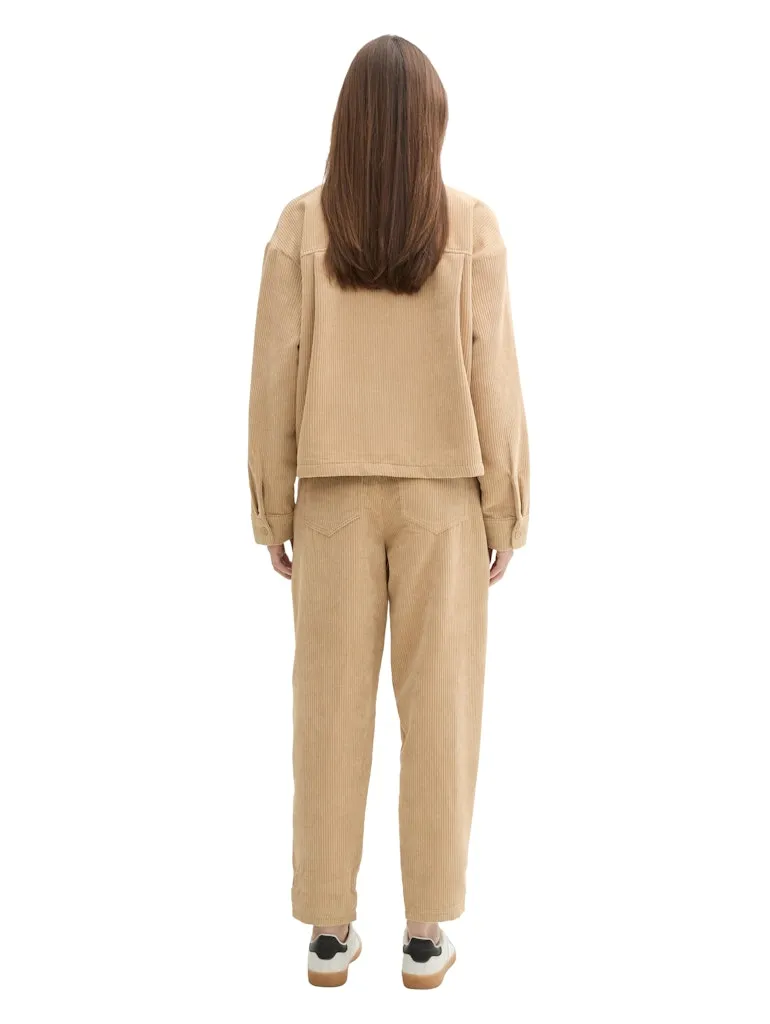 TOM TAILOR DENIM WOMEN EASY CORDUROY PANTS 21849 CARAMEL BEIGE