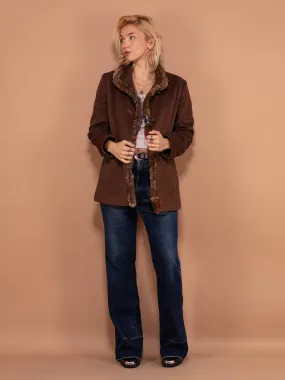 Vintage 70's Women Wool Blend Coat in Brown