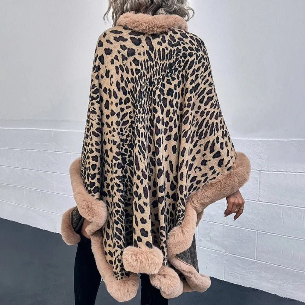 Winter & Autumn Wool Leopard Coat