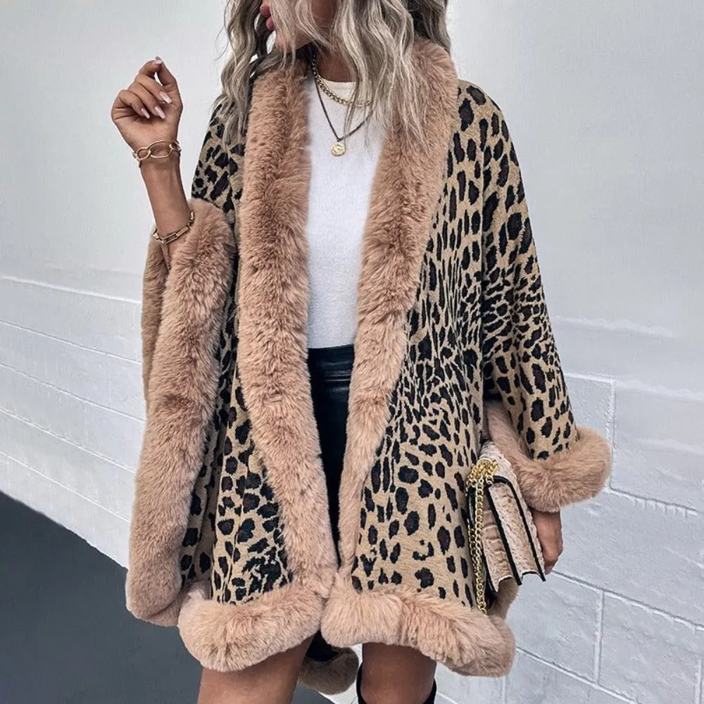 Winter & Autumn Wool Leopard Coat