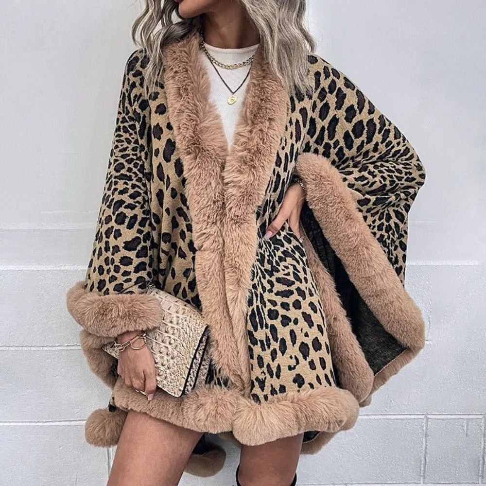 Winter & Autumn Wool Leopard Coat