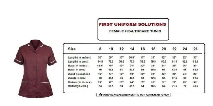Women's Royal Blue Tunic | Ideal for Nurses & Care Workers | Sizes 8-26 | FUL01