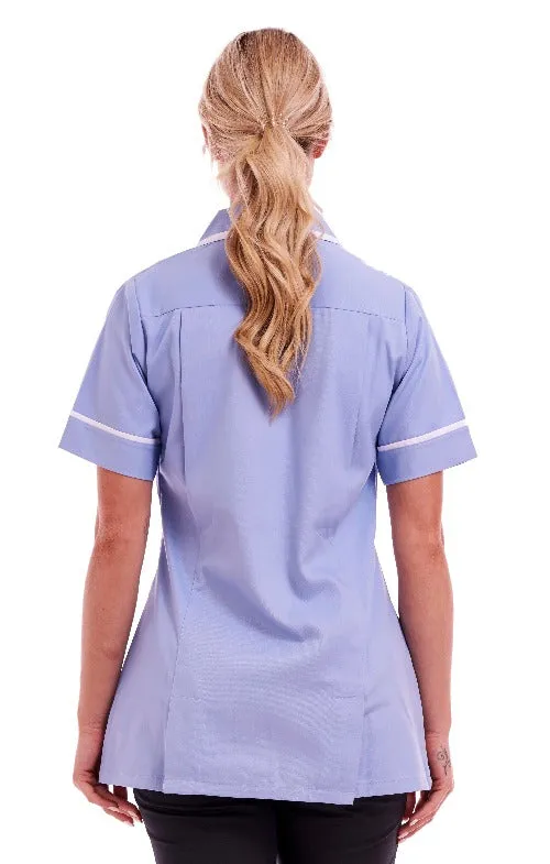 Women's Sky Blue Poly Cotton Tunic FUL05 – Nurse Uniform | 8-26